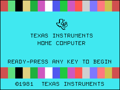 TI 99/4a homescreen